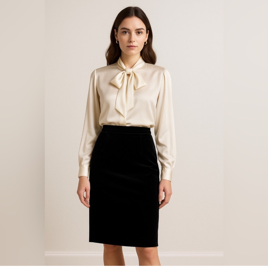 Escada Margaretha Ley Women's Cotton Lined Pencil Skirt Black Size 36